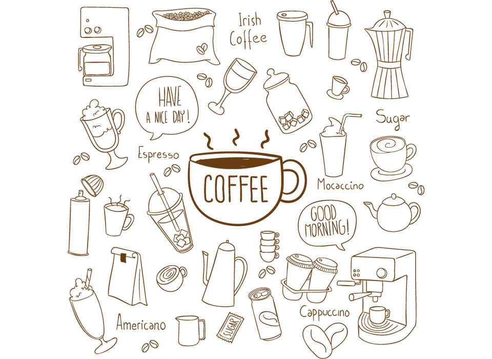Variationen von Kaffee
